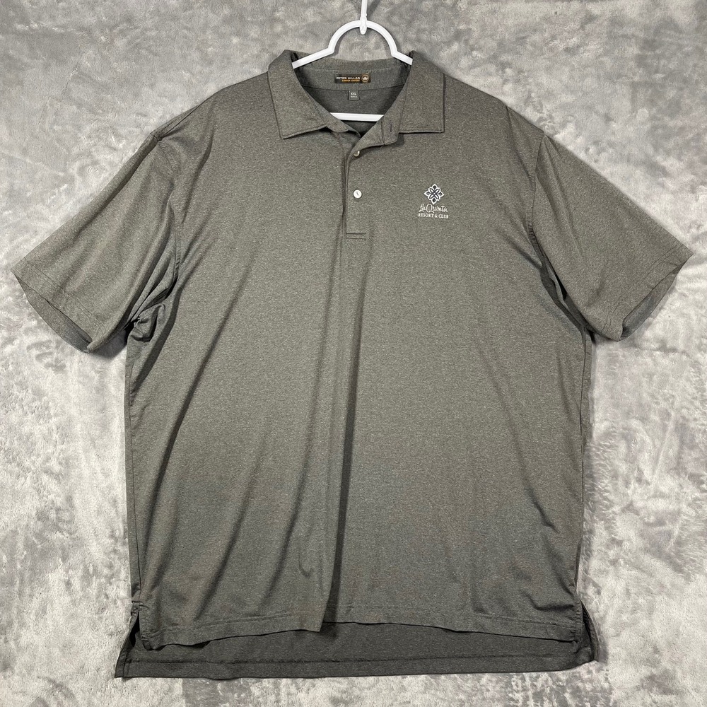 Peter Millar Summer Comfort XXL Polo La Quinta Resort Club‎ Gray Mens